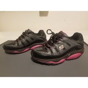 SKECHERS: Shape Ups Kinetix Response Womens 9 Black Pink Rocker Toning Shoes